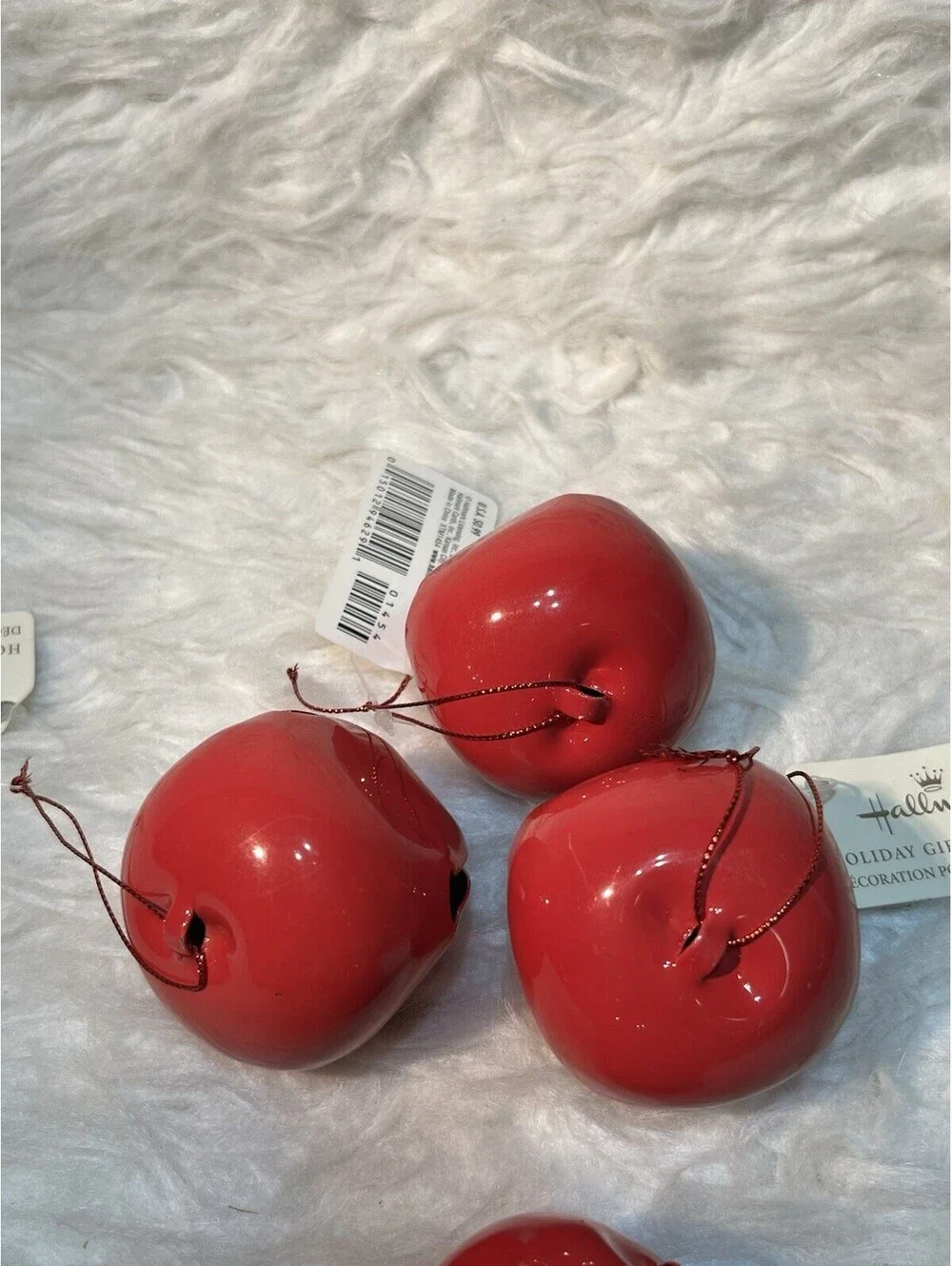 Hallmark Bell Ornament 4 Large Glossy Red Jingle Bells
